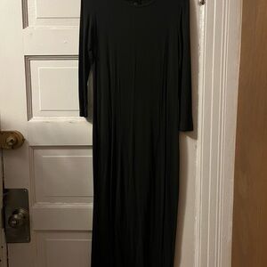 Basic Black Long Sleeve Dress